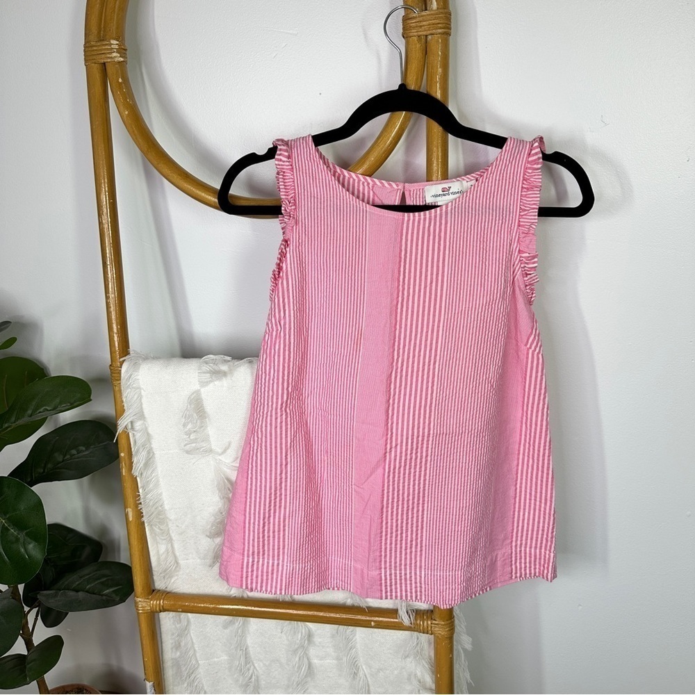 Vineyard Vines Pink and White Striped Blouse sz 2
